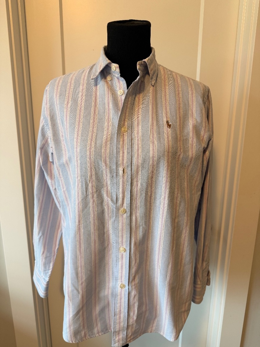 Vintage Polo Ralph Lauren Multicolor Striped Button Up Boys 18 Fits Womens XS